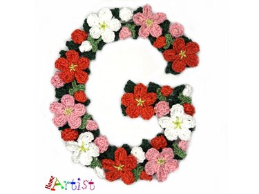 Floral Letter G crochet pattern applique