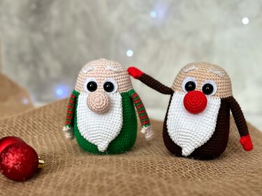SET of 2 crochet patterns: Christmas Gnomes & Gnome Rudolph - Image 3