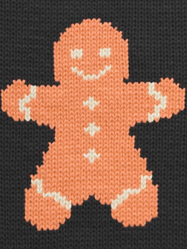 Christmas gingerbread knitting chart for intarsia colorwork