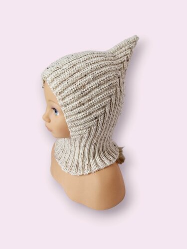 Strickanleitung Schalmütze, Schlupfmütze, Pixie, unisex, 1 - 2 1/2 J. #335