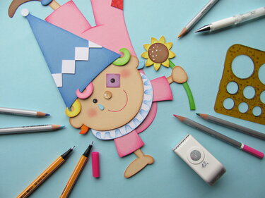 Clown Fensterbild zum Nachbasteln mit Vorlage und Anleitung