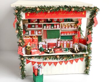 Bastelbögen Weihnachts-Miniaturen Rot - Basteln