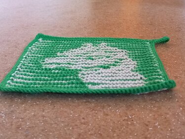 Lama - Schattenstrick-Tier im Quadrat, z.B. für Topf- oder Spüllappen - Stricken