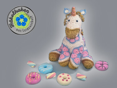 Einhorn mit African Flowers Häkelanleitung als PDF DYN - Bild 2