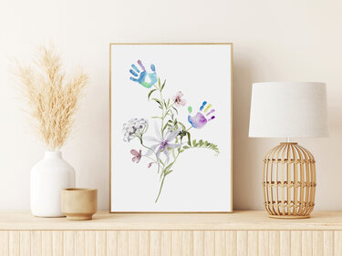 Poster Handabdruck DOWNLOAD Geschenk Muttertag Vatertag Baby Poster - Basteln