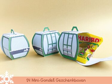 24 (25) Mini-Gondel Adventskalender DIY Set - von Hand oder Plotter - Basteln