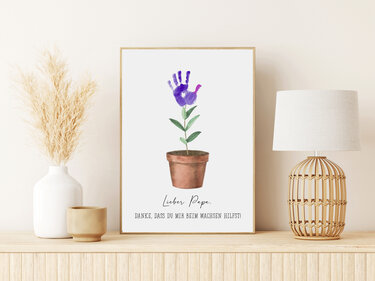 Poster Handabdruck Geschenk Vatertag Geschenk für den Papa - Basteln
