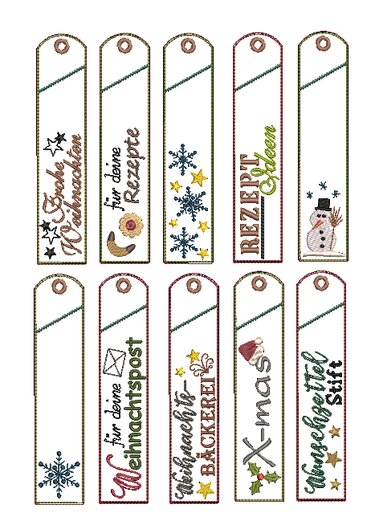 Stickdatei Weihnachten Advent Etuis Stifteetui schmal für einen oder zwei K - Sticken