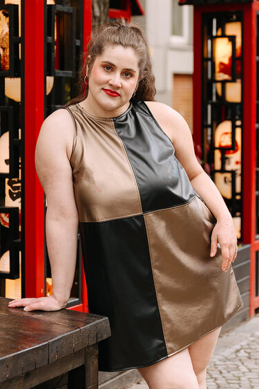 Patchwork Dress Sewing Pattern Ladies XS-XXXL Leather Mini Dress Pattern