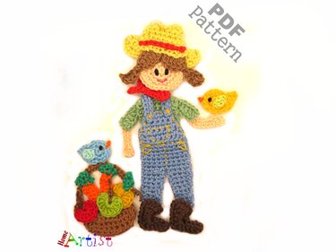 Farmer Boy/Girl crochet applique