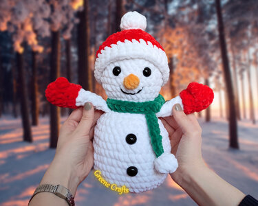Frosty Frank, the Snowman - No Sew Crochet Plush Toy Pattern