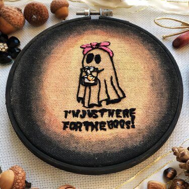 Halloween Stickanleitung: "I'm just here for the boos" | Geist | PDF - Sticken