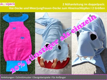 Hai-Decke und Meerjungfrau-Decke, zwei Nähanleitungen