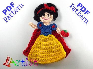 Snow White Crochet Applique Pattern