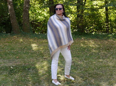 Strickanleitung/Häkelanleitung  Poncho S-XXXL Herbstdesign No.5 - Bild 2