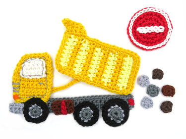 Dump Truck Crochet Applique Pattern