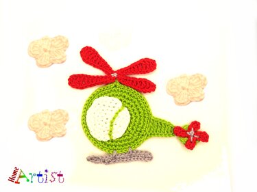 Helicopter crochet Applique Pattern