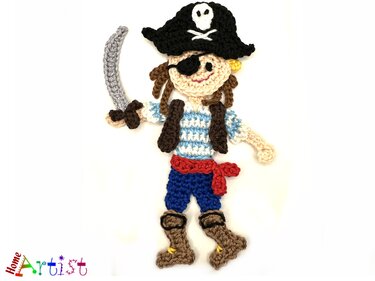 Pirate Crochet Applique Pattern