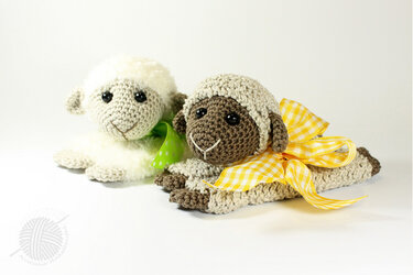 Dekofiguren "Liegende Schafe" 2 Varianten - Häkeln