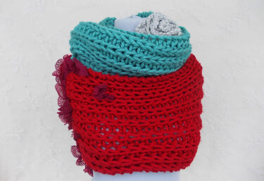 Rundschal, Snood, schnell gestrickt, einfaches Muster, unisex, slouch - Stricken