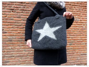 Filztasche mit Stern, Strickanleitung