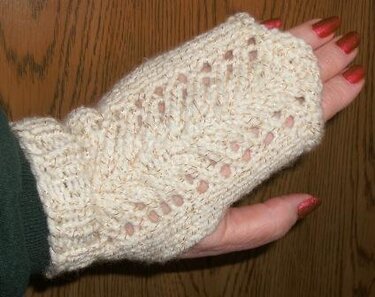 Lacey Vine Fingerless Gloves Knitted Pattern - Knitting