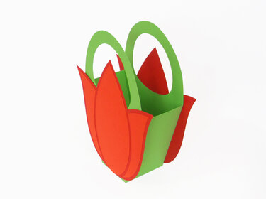 Tasche mit Tulpen – Bastelvorlagen mit Anleitung - Basteln