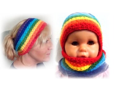 Anleitungsset Stirnband / Loop / Schal Rainbow Stars gehäkelt - einfach - Bild 2
