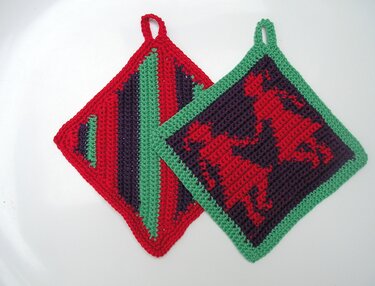 Häkelanleitung Topflappenset "Zwillinge"