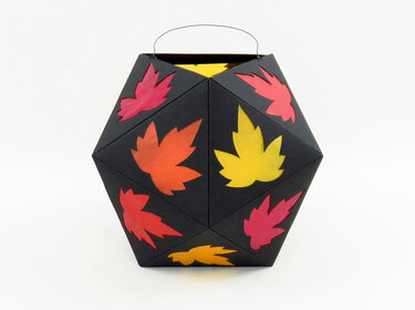 Laternen mit Herbstblättern in zwei Größen – Bastelanleitung und Vorlagen