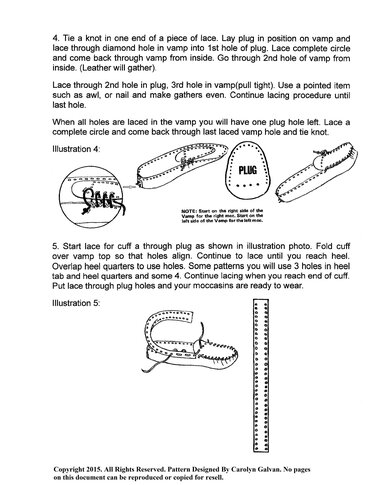 Men's size 11 Moccasin Pattern-Casual - Sewing