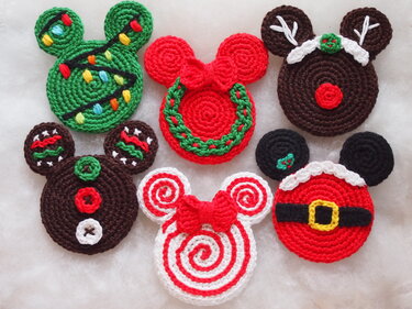 Christmas Ornaments Mickey Mouse and Owl Santa - Crochet
