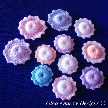 Convex flowers crochet pattern 047