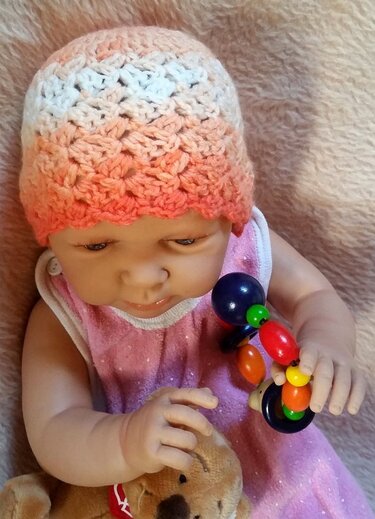 Häkelanleitung für niedliche Babymütze "Milli" - Größe 34/36 cm - Bild 3