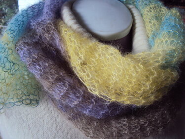 Brautstulpen in Kidmohair und Schal - Stricken