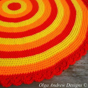 Sunny round rug crochet pattern 049