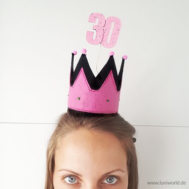 Krone aus Filz - Geburtstagskrone, Partykrone - Basteln