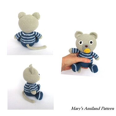 Joe Kitty the Ami - Amigurumi crochet pattern - Digital Download
