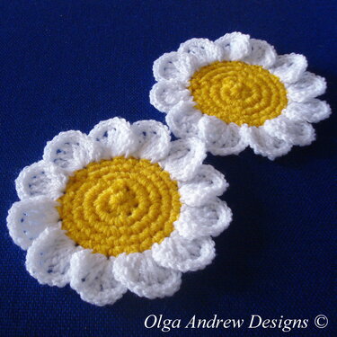 Camomile/daisy doily and coasters crochet pattern 053