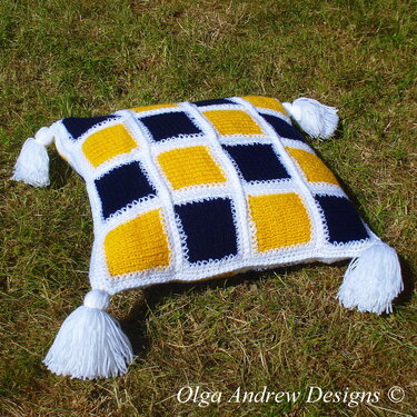 Patchwork cushion knit/crochet pattern 006