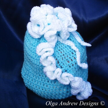Gift bag with ruffle crochet pattern 009