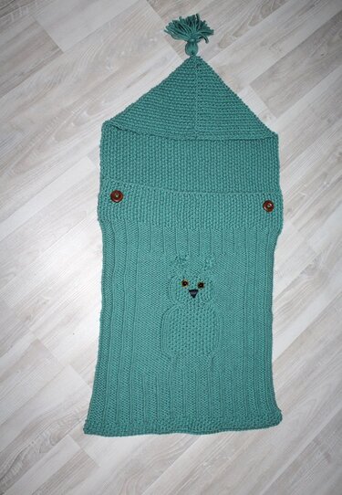 Strickanleitung Baby-Schlafsack, Schlupfsack mit Eulenmotiv, ca. 0 - 7 Monate - Bild 23