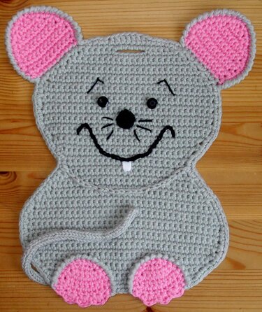 Katz und Maus in der Küche als Topflappen oder Dekoration - Anleitung zum Häkeln der Topflappen mit Zählmuster