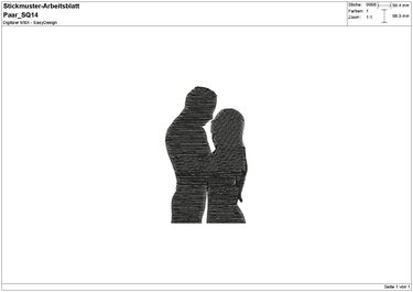 Stickdatei "Paar / Valentinstag/ Love" Pes Format (Deco, Brother, Babylock) - Sticken