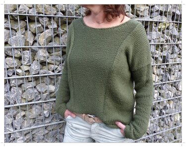 Lässiger Pullover , Strickanleitung Größe S - XL