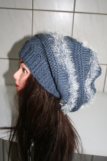 Strickanleitung grüne Streifenmütze Beanie