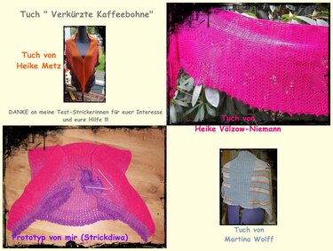 Tuch "Verkürzte Kaffeebohne" - Stricken