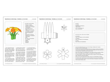 Papierblumen in Gelb-Orange - Tischdeko – Bastelanleitung und Vorlagen