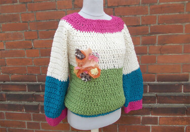 Häkelpullover, gehäkeltes Pulloverkleid, unisex, LFHP01 - Bild 8