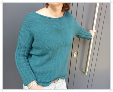 Leger geschnittener Pulli; Strickanleitung Größe S - XXXL - Bild 5